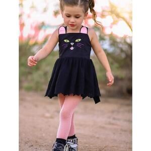 Smocked Sweets Black Cat Tulle Tutu Dress 10 10/12
